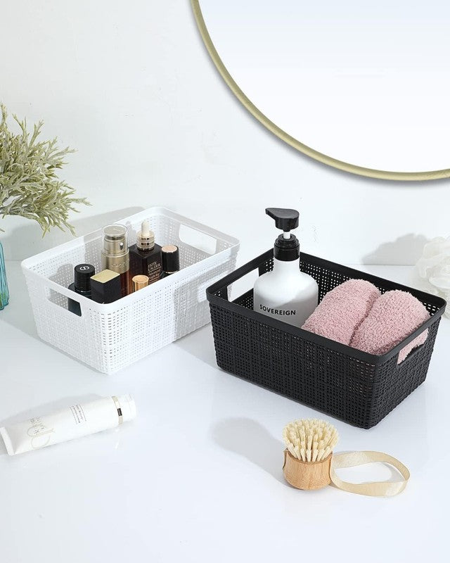 6-Pack Storage Baskets, Plastic Organizer Bins for Closet, Desk, Shelves4