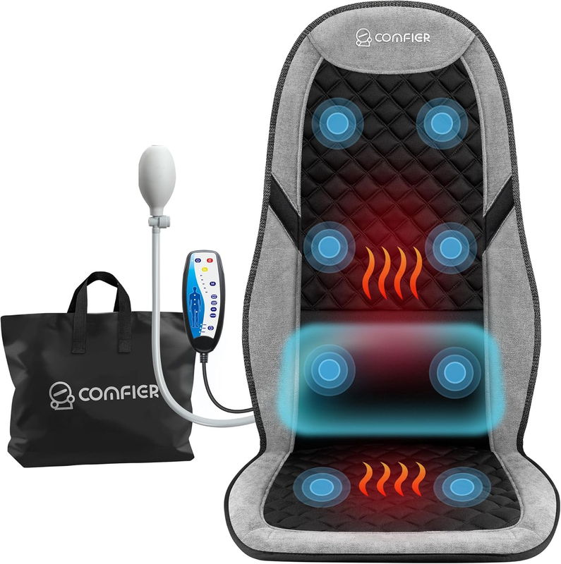 Back Massager Chair Mat w/ Heat 8 Vibration Motors Lumbar Support Bag10