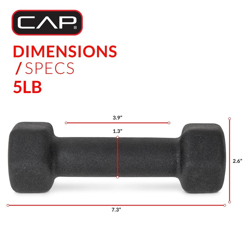 Barbell 32 Lb Neoprene Dumbbell Set with Rack, Black5