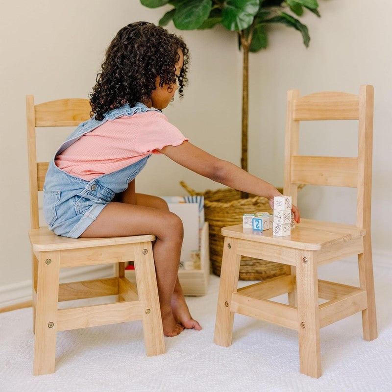 Wooden Chairs, Set of 2   Blonde Furniture for Playroom2