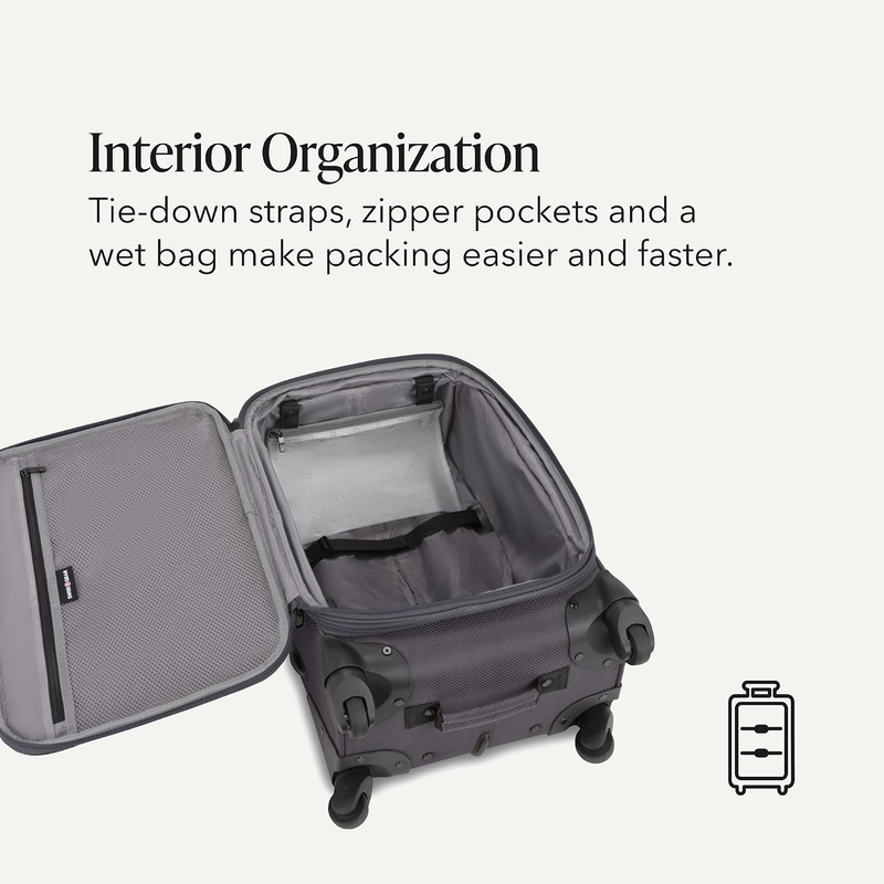2 Piece Travel Set Carry On Spinner + 17" Laptop Backpack RFID Dark Grey6