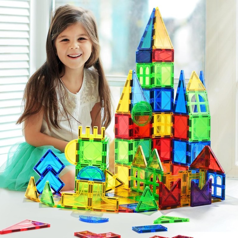 Magnetic Blocks - Magnetic Tiles Toys for Toddlers Kids Magnet Building Blocks P4