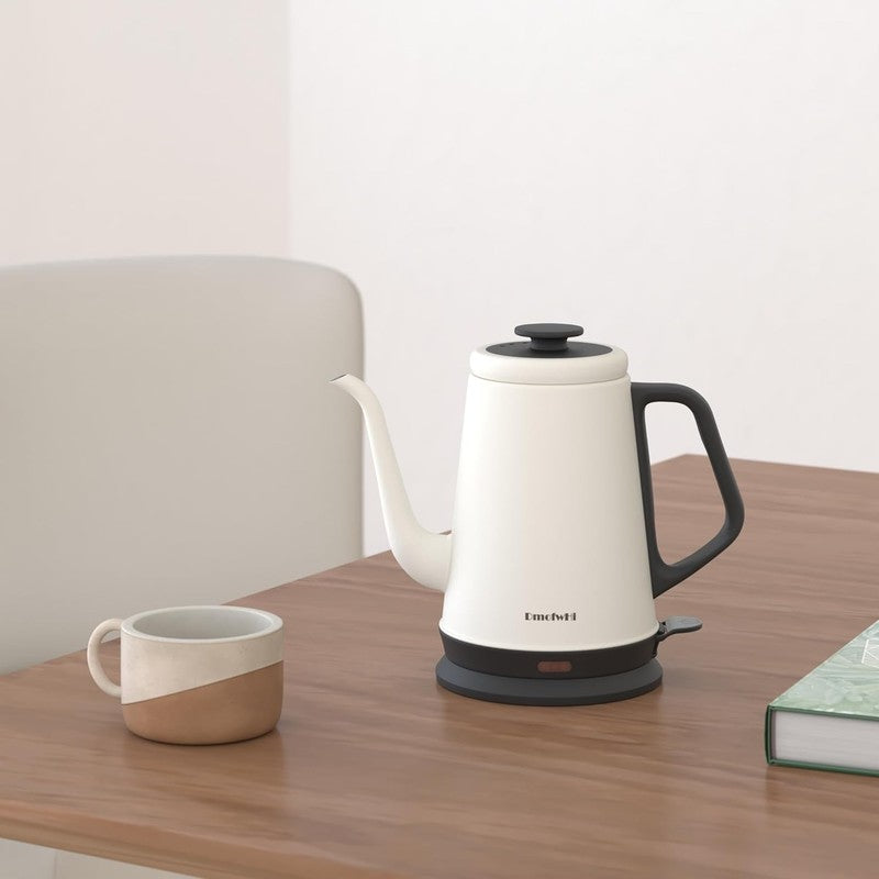 Gooseneck Electric Kettle 1L 1000W Stainless Steel Auto Shut Off White1