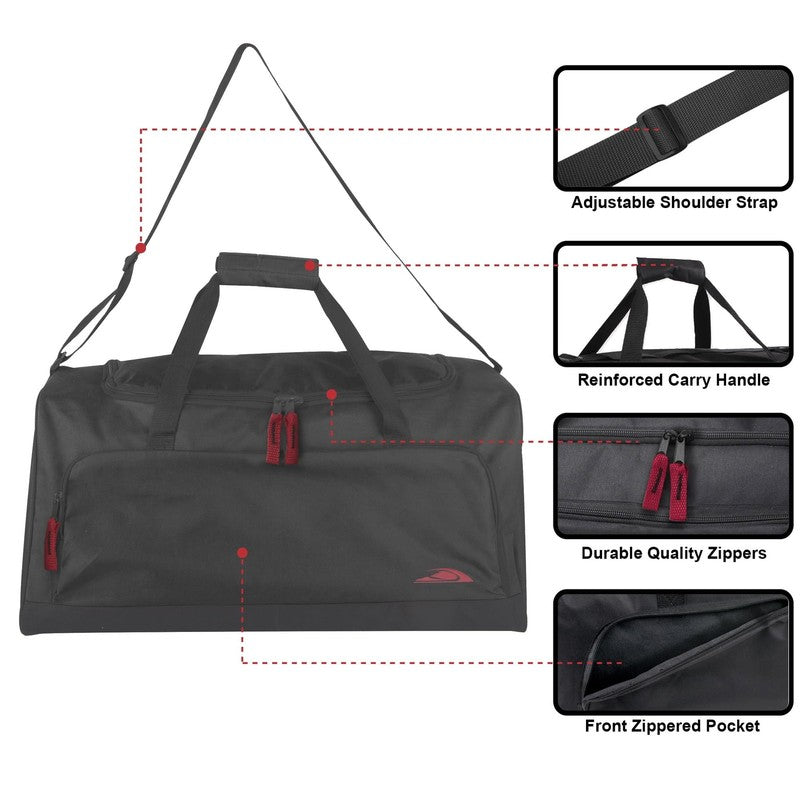 24 Inch 55 Liter Weekender Overnight Duffel Shoulder Bag for Men, Women, Teens, 3