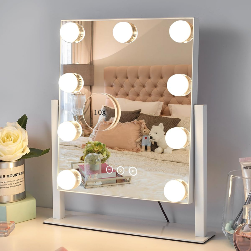 Vanity Mirror with Lights,Lighted Vanity Mirror with 9 Dimmable Bulbs for Dressi8