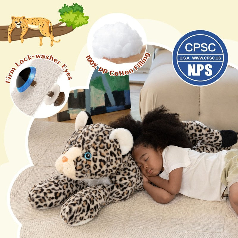 47.2" Leopard Stuffed Animals Giant Stuffed Cheetah Pillow Huge Size Plush Toy5