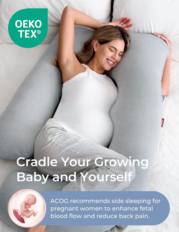 57in U Shaped Pregnancy Pillow Cooling Cover Full Body Maternity2