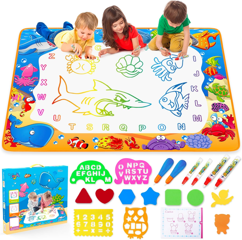 Water Doodle Mat Kids Drawing Painting Mat Magic Pen Educational Toy7