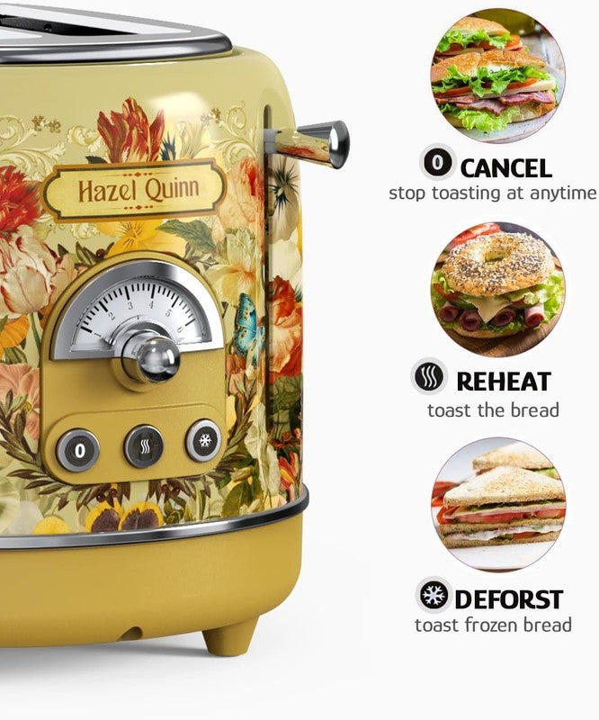 Eduardo Recife 2 Slice Retro Toaster 6 Browning Levels 3 Functions Wide Slots3