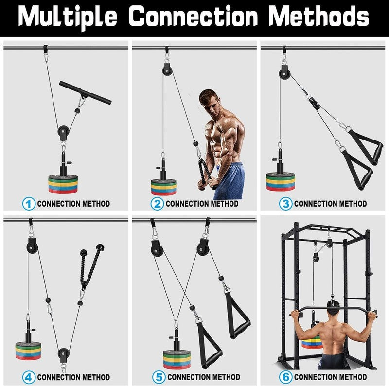 Weight Cable Pulley System Home Gym LAT Pulldown Biceps Triceps Arms2