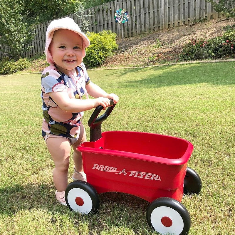 My 1st Wagon 2 in 1 Toddler Walker & Pull Wagon w/ Beach Garden Tools Red3