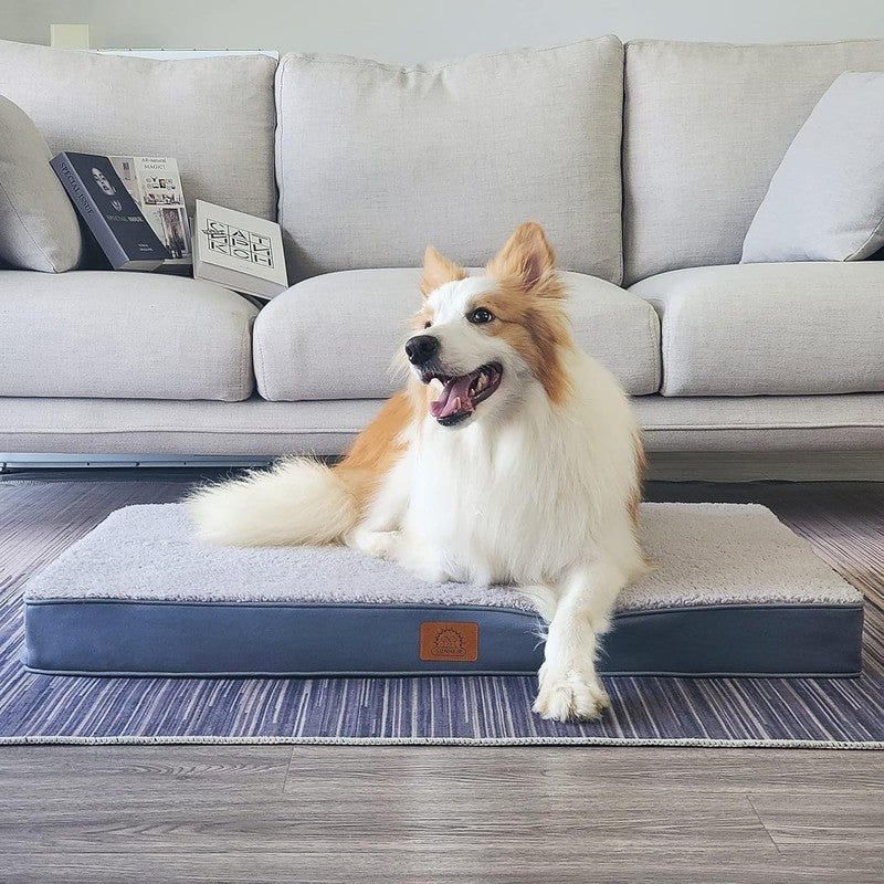 Orthopedic Dog Bed for Large Dogs   Waterproof Bed with Washable Cover, Grey4
