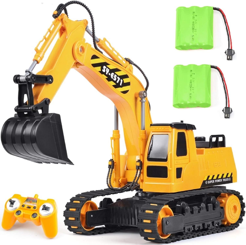 Remote Control Excavator Toy 2 Batteries RC Construction Sandbox Digger 3 14 Yrs9