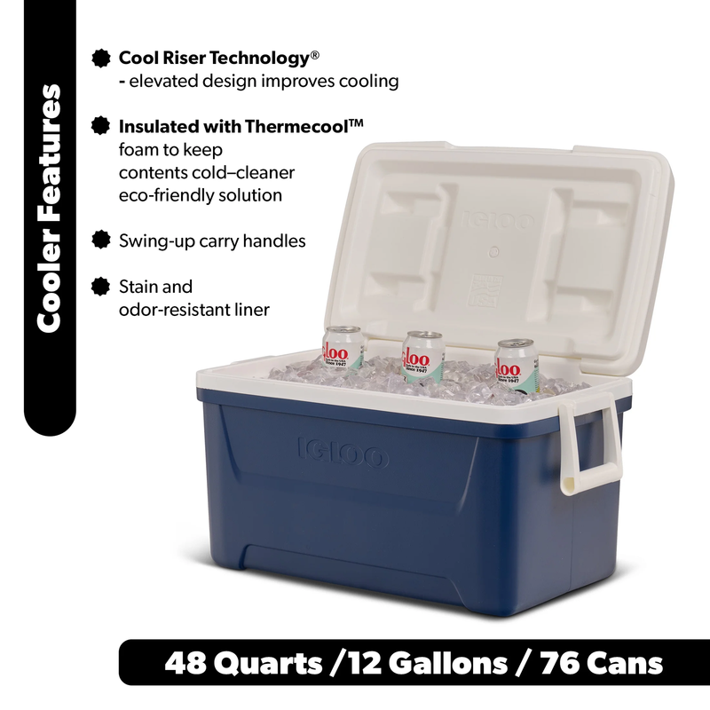 48 QT Laguna Hard Sided Ice Chest Cooler, Navy2