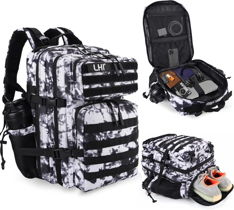Military 45L Tactical Backpack Blue Assault Pack w/ Shoe Compartment10