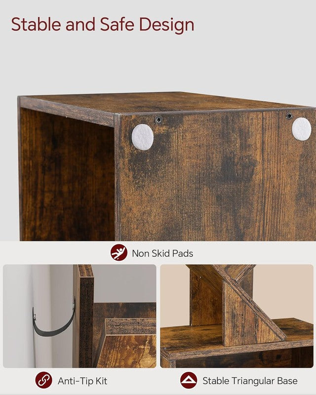 6 Tier Tree Bookshelf, Small Bookcase with Storage Cabinet, Tall Bookshelves5