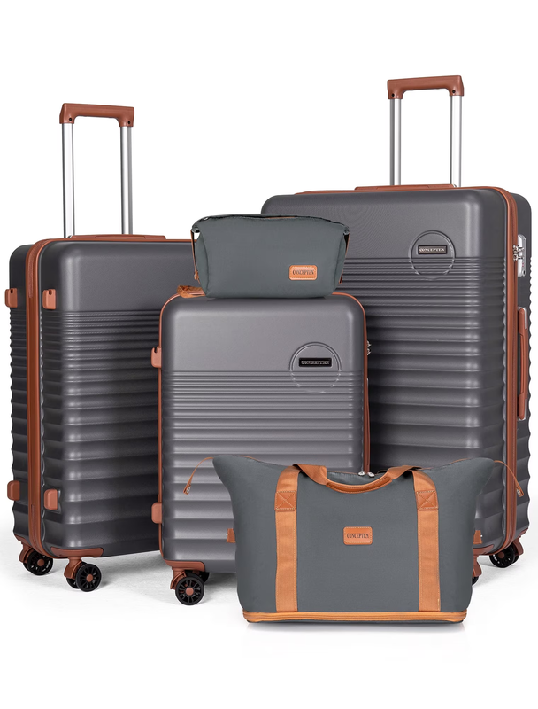 5 Piece Hardside Carry on Luggage Set, 20/24/28 Inch Spinner Suitcase with TSA L10
