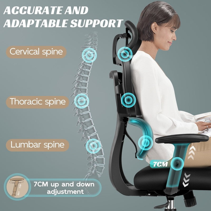 Ergonomic High Back Office Chair with Lumbar Support & High-Sponge Cushion9