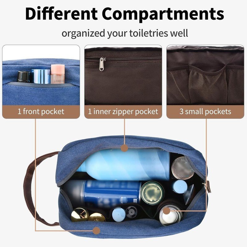 50L Canvas Duffle Bag Blue w/ Toiletry Bag Travel Gym Weekender Carry On7