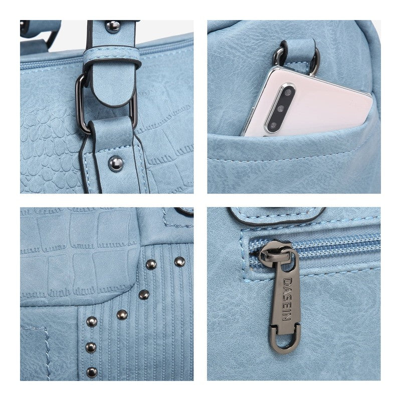 Women Soft Vegan Leather Barrel Bags Large Top Handle Totes Satchel Handbags Sho2