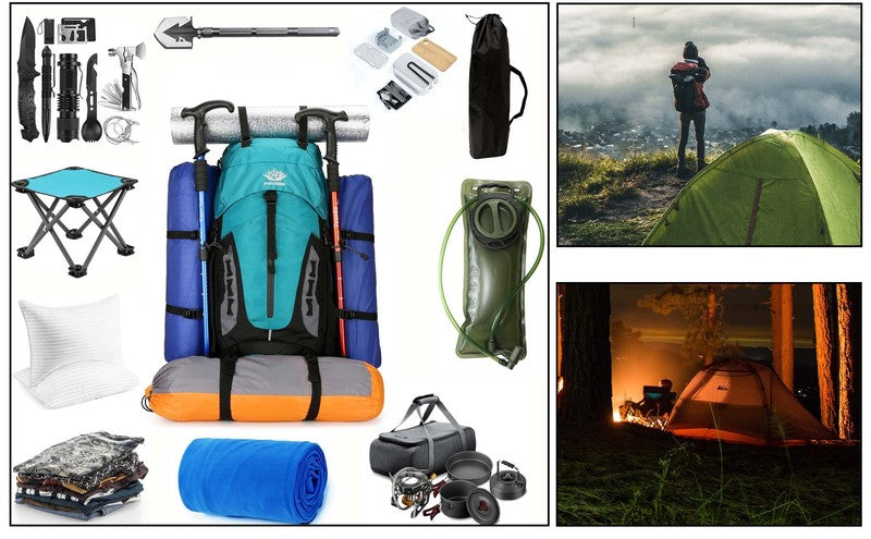 60L Travel Hiking Camping Backpack with Rain Cover,Backpack Water Resistant,Trav11