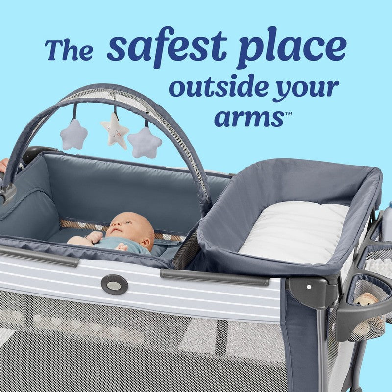 Pack N Play Portable Playard Anywhere Dreamer Baby Playpen Blue4