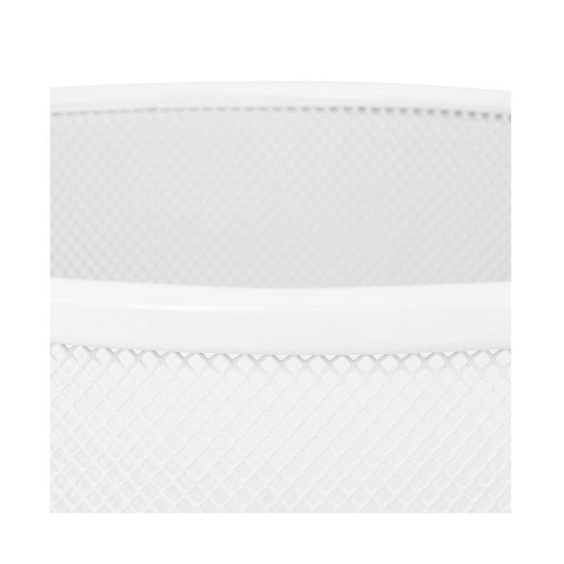 2-Pack 6 Gallon Steel Mesh Trash Cans, White Round Wastebaskets for Home/Office3