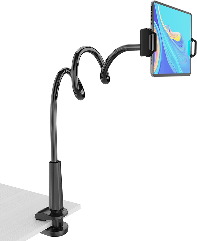 Flexible Gooseneck Tablet Stand Holder for iPad, Phone, Kindle, Switch   Black10