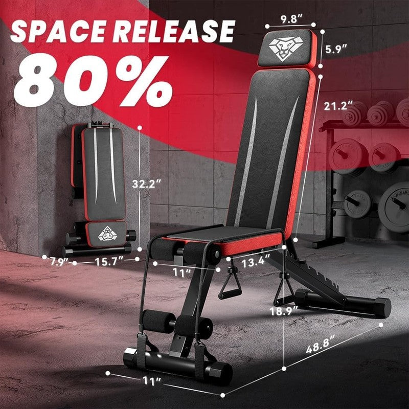 Adjustable Weight Bench with Headrest   660LBS Capacity for Home Gym3