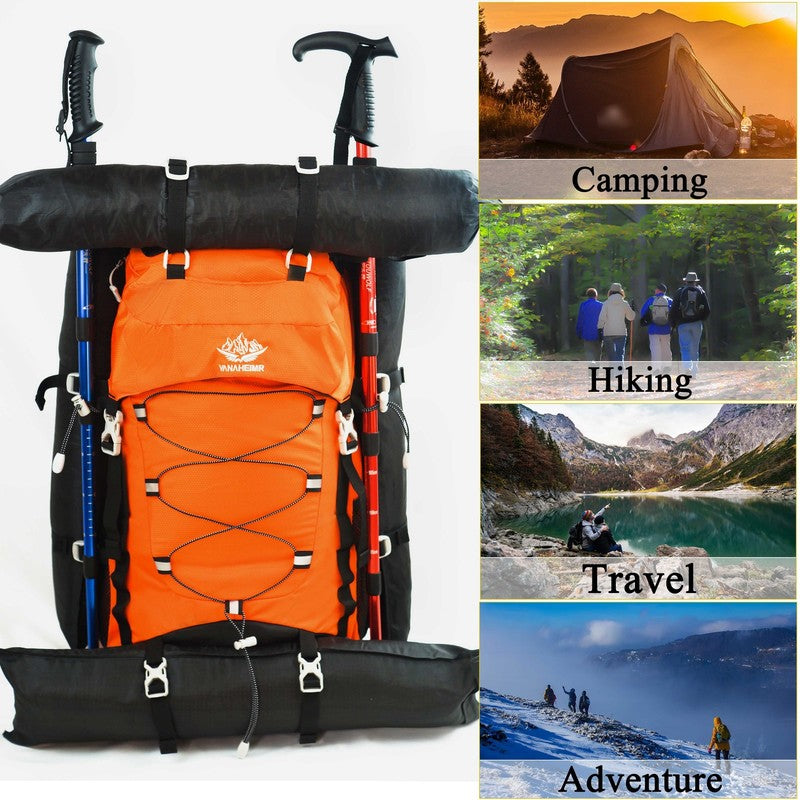 60L Travel Hiking Camping Backpack with Rain Cover, Backpack Water Resistant,Cli5