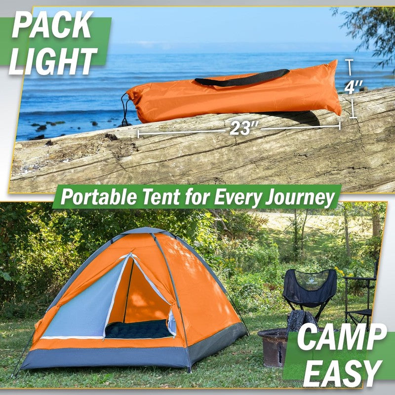 2 Person Camping Tent with Rain Fly and Carrying Bag   Lightweight Outdoor Pop u4