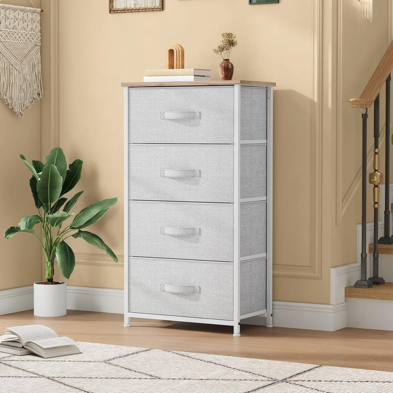 4 Drawers Fabric Dresser for Bedroom, Storage Organizer, Wide Chest of Drawers f5