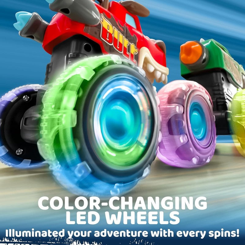 3 Pack Monster Truck Toy - Motion Activated Light up Cars for Toddlers - Monster1