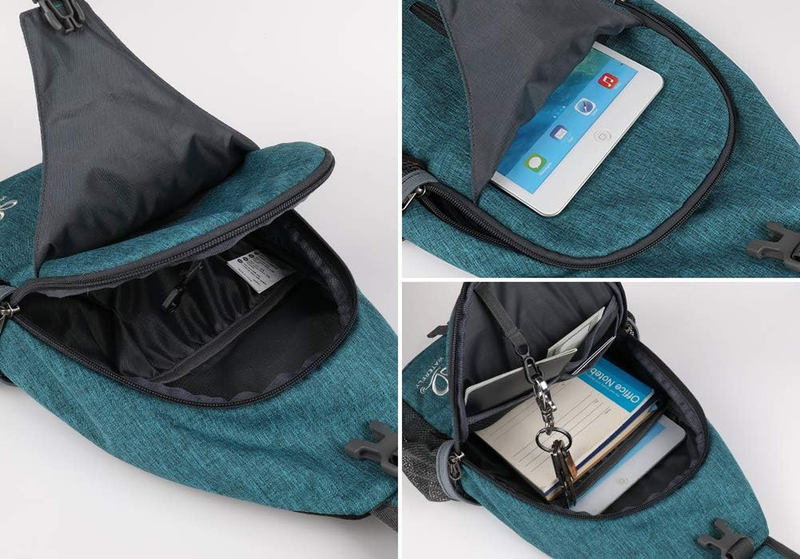 Teal Blue Sling Bag Crossbody Backpack Travel Hiking Daypack2