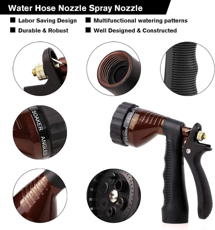 Adjustable Metal Garden Hose Nozzle with Spray Patterns for Plants & Cars5