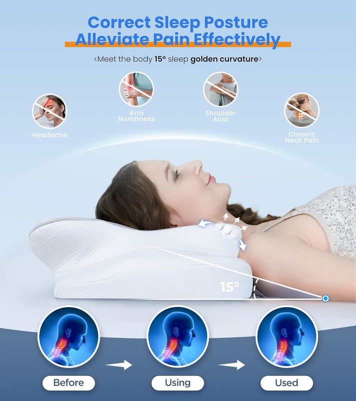Ultra Cooling Neck Pillow Adjustable Cervical Memory Foam Support2