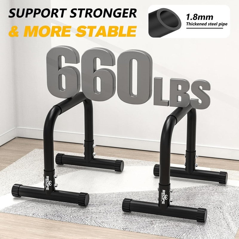 Dip Station Heavy Duty Parallette Push Up & Dip Stands Fitness Workout Bar3