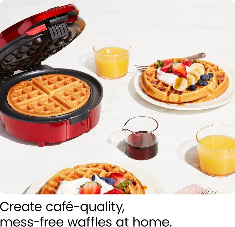 Belgian Waffle Maker Anti-Overflow Shade Control Nonstick Cool Touch Red1