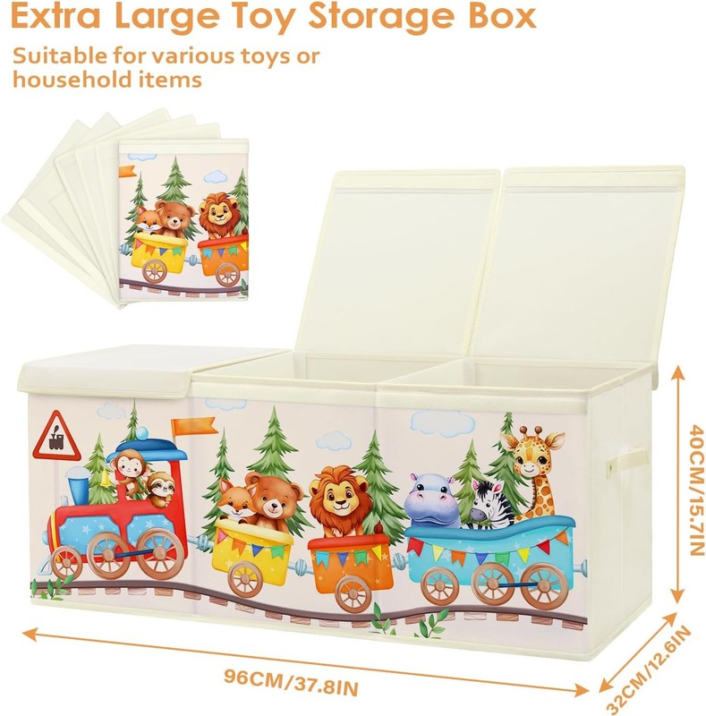 Large Toy Box Chest Collapsible Oxford Storage Box Kids Organizer with Lid1