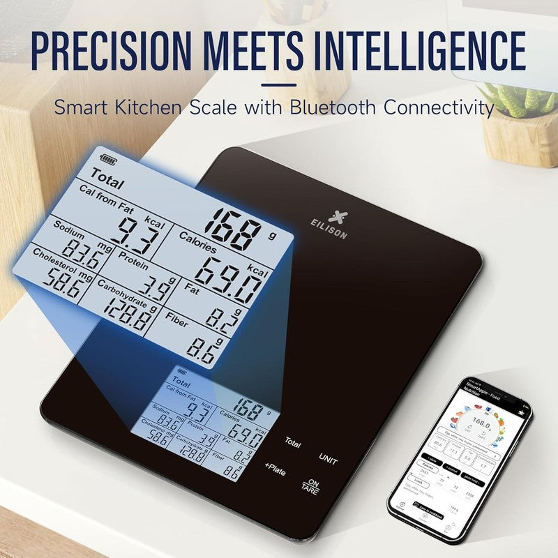 Smart Kitchen Scale with Bluetooth App, High Precision Digital Food Scale for Ba1