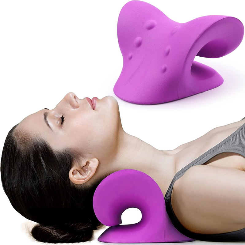 Neck Shoulder Relaxer Cervical Traction TMJ Pain Relief Purple9