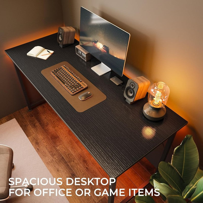 55" Computer Desk Black   Home Office, Gaming, Sturdy Metal Frame, Modern6