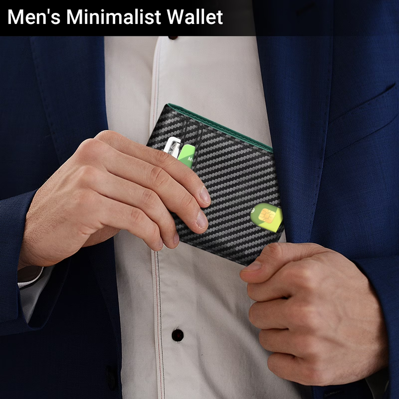 Men's Slim Leather RFID Blocking Bifold Wallet 2 ID Windows Holds 15 Cards1