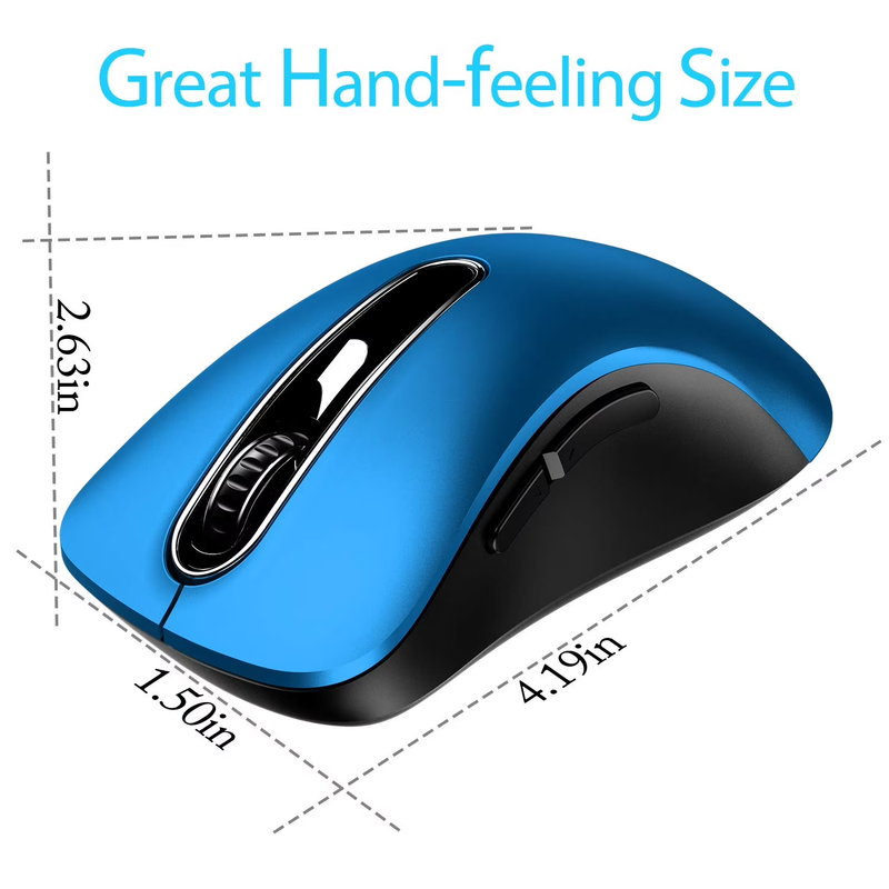 Wireless Optical Mouse 1400 DPI 5 Button USB Receiver for PC Laptop Blue6