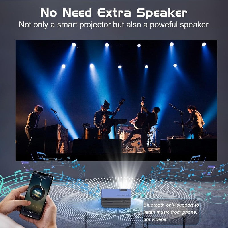 Full HD Mini Bluetooth Projector with Screen, HDMI/USB, Portable Home Cinema4