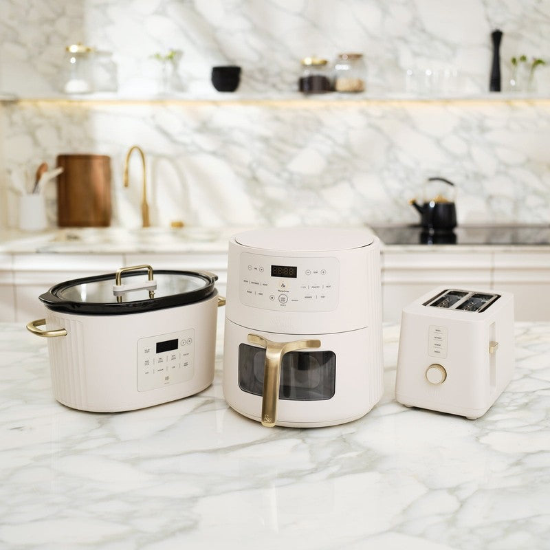 6QT Air Fryer, with Thymecrisp and Ceramic-Coated Nonstick Basket, Sand White10
