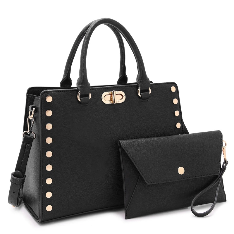 Women Handbag Satchel Shoulder Tote Work Bag with Matching Wallet7