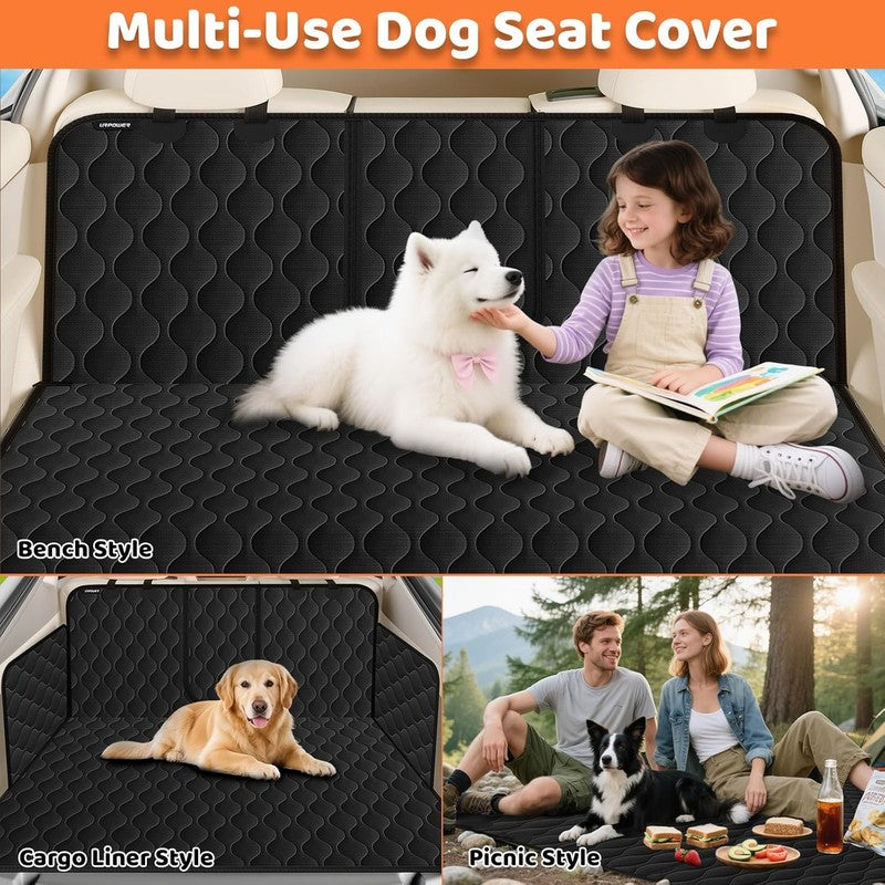 Dog Car Seat Cover Back Seat, Waterproof Bench Cover w/ Armrest Fit, Nonslip3