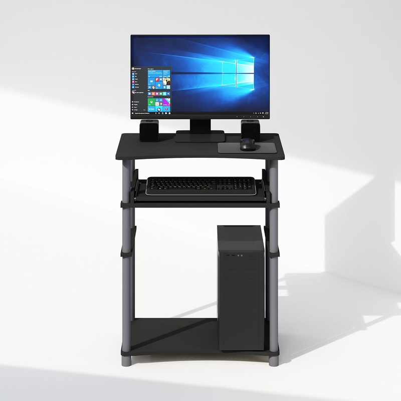 23.6in Computer Desk with Keyboard Tray Home Office Writing Desk Black4