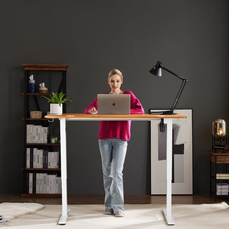 55"×24" Electric Height Adjustable Standing Desk Sit Stand Workstation Oak7